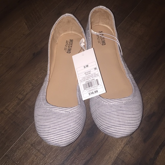 Mossimo Supply Co. Shoes - NWT Mossimo Navy Striped Flats Size 5.5 Wide